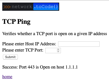 TCP Ping Page