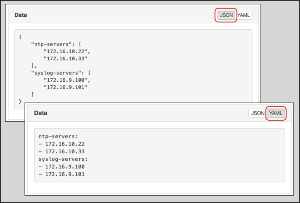 SON and YAML Formatting