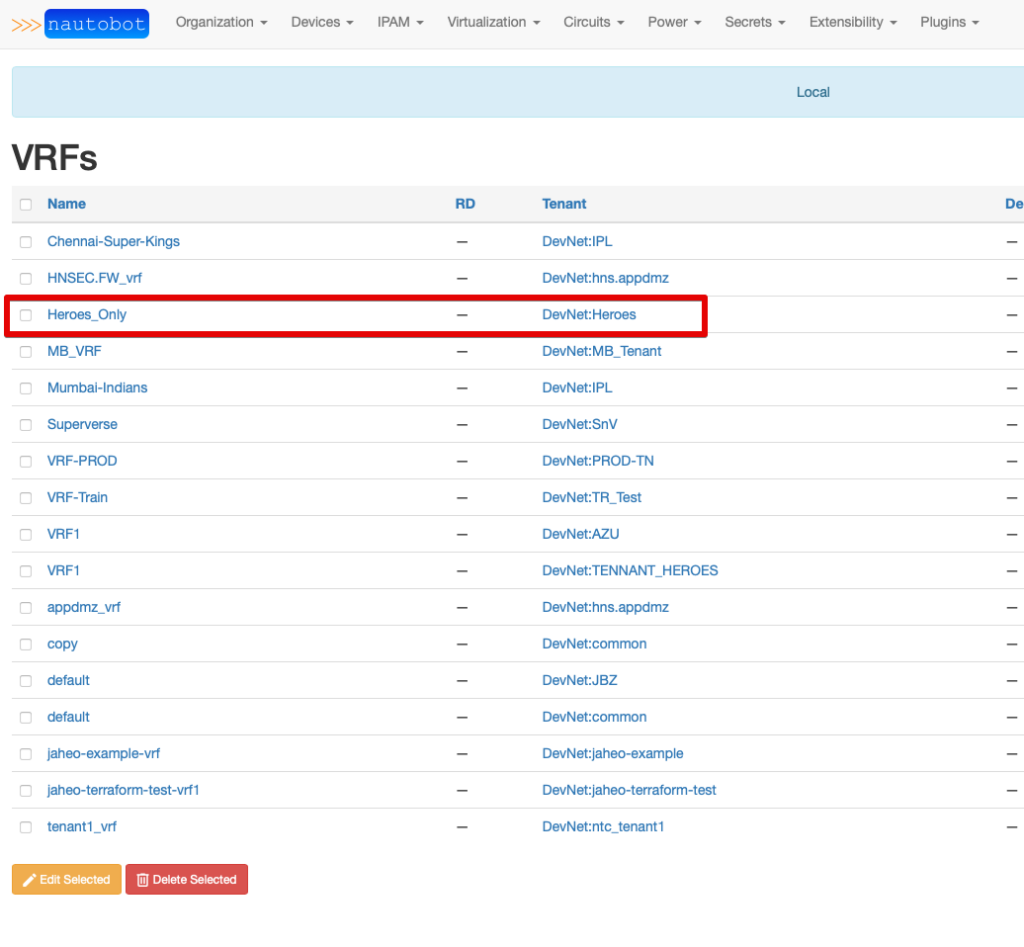 VRFs