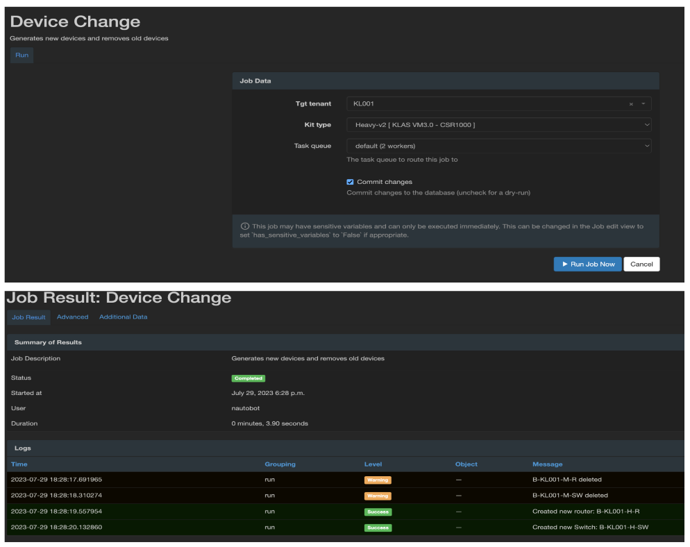 Device change